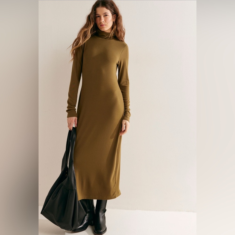 NWT Free People Good Feels Mockneck Midi